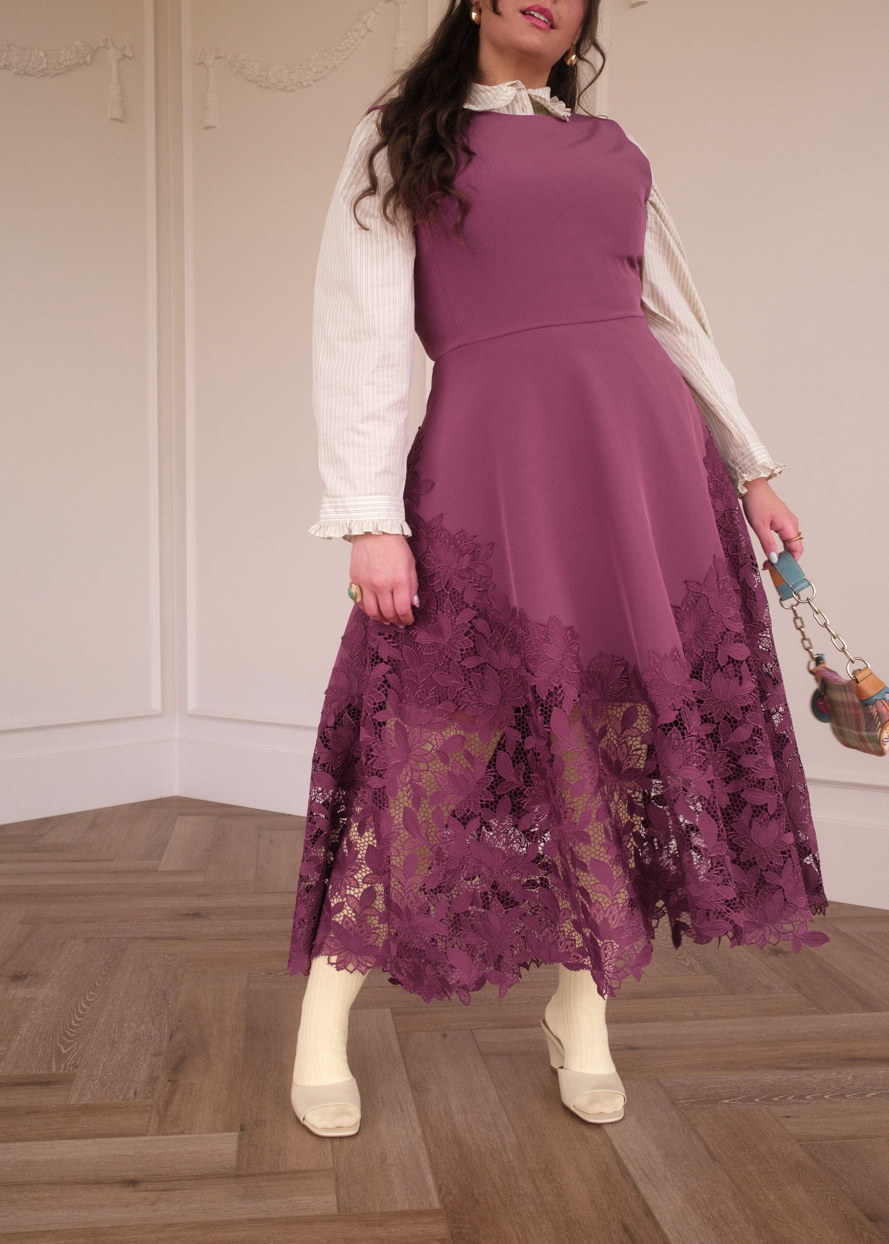 Adara Dress | Laser-Cut Lace Midi - Image 11
