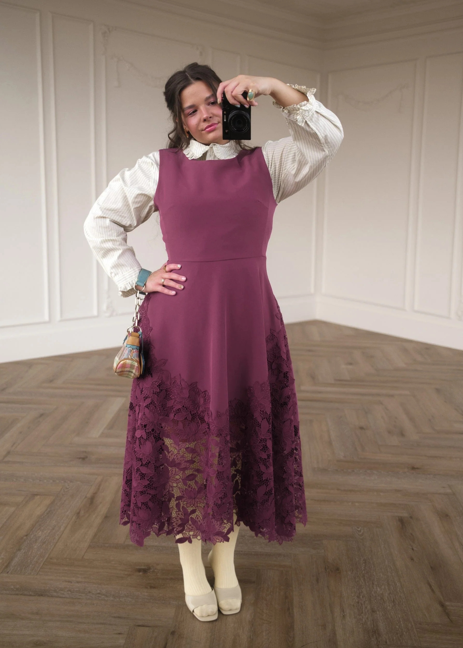 Adara Dress | Laser-Cut Lace Midi - Image 3