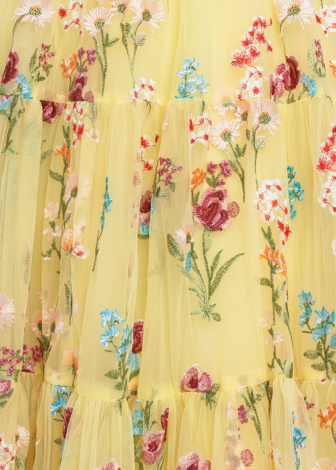 Margaret Floral Embroidered Midi Dress Yellow - Image 8