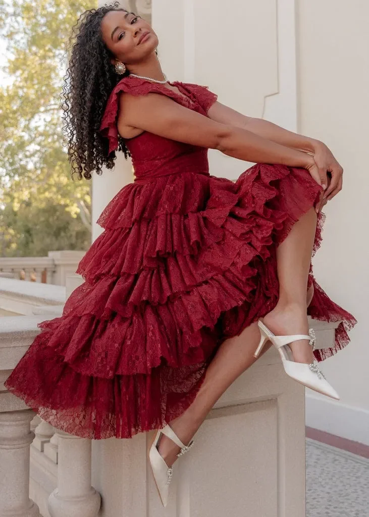 Mia Dress Burgundy - Image 3