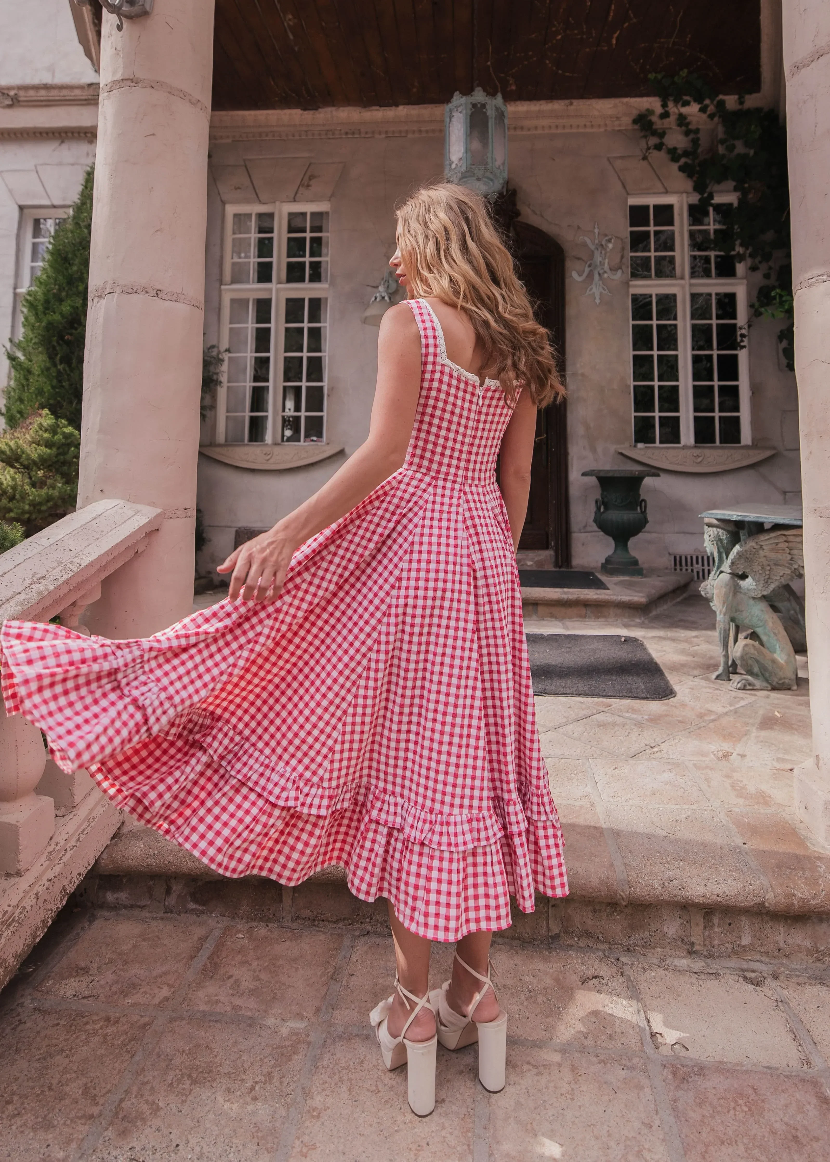 Daze Dress Red Gingham - Image 10