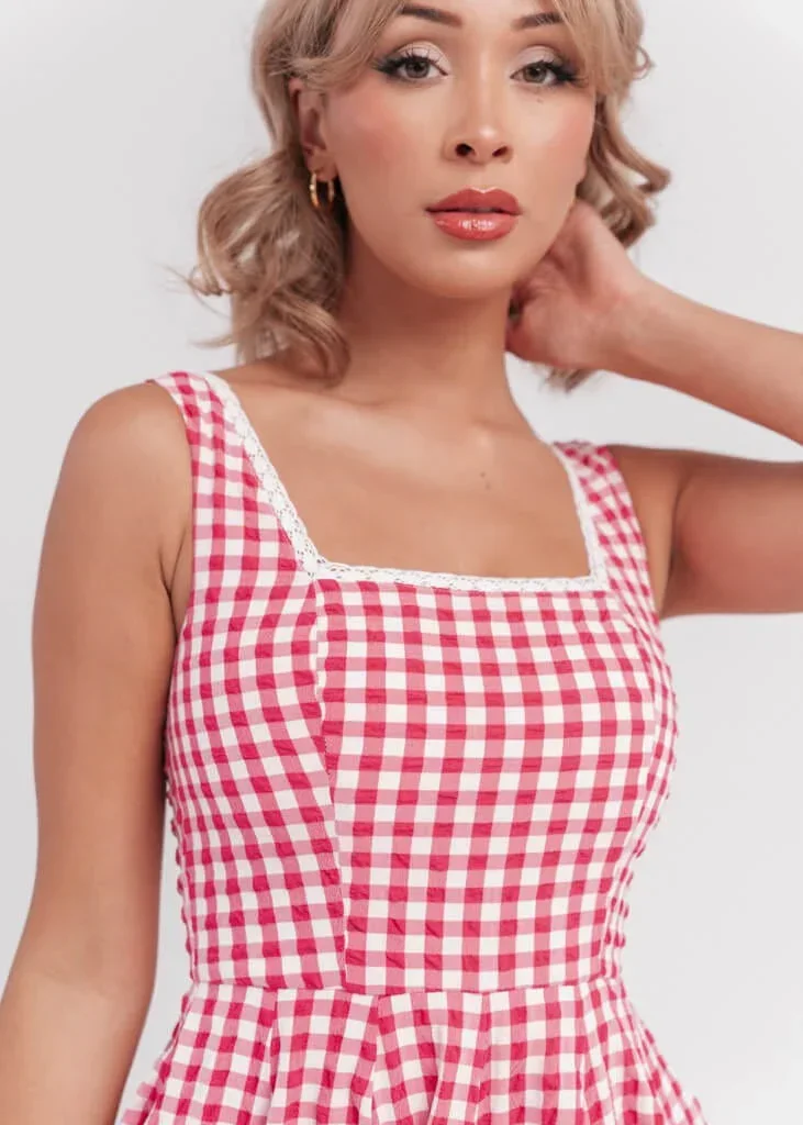 Daze Dress Red Gingham - Image 5